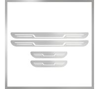 LQAHDBTO 4 Pièces Protecteur de Seuil de Porte pour Ford Tourneo Custom II L1 2023 2024,Protection Seuil de Porte Voiture Acier Inoxydable Autocollant Protecteur PéDale Seuil Porte,Silver