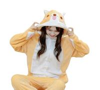 LQHYDMS Ensemble Pyjama Femme Pyjama Homme Femme Flanelle Dessin Animé Chien Cosplay Onsie Homewear Body Body-Pyjama Corgi-s