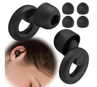 LQIOACU 1 Paire Boule Quies, Bouchon d'Oreille pour Dormir, Loop Earplugs, Bouchons d'Oreilles Anti Bruit, Bouchons Oreilles pour Dormir et pour les Concerts, Silicone Embouts, Noir