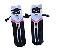 LQIOACU 1 Paire Chaussettes de Graduation, Funny Holding Hands Socks, À Aspiration Magnétique Chaussette Drôle Novelty Hand in Hand, Big Eyes Magnet Socks, Cadeaux de fin d’études