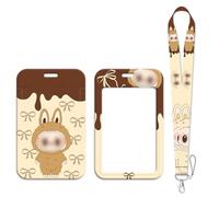 LQIOACU 1 Pièce Porte Badge Cordon Tour de Cou avec Porte-cartes, Protege Carte, Porte Badge Infirmiere, Lanyard Strap Neck avec Swivel Clasp - pour Porte Badges d'Identification（A）