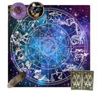 LQIOACU 1 Pièce Tapis Voyance, Tapis Oracle pour Cartes et Tarot Divinatoire, Nappe d'Autel pour Cartomancie et Pendule Divinatoire