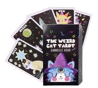 LQIOACU 1 Pièce The Weird Cat Tarot, Jeux de Cartes, Oracle Divinatoire, Tarot Divinatoire, Jeu de Tarot, Pas Besoin de Livre Guide