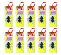 LQIOACU 10 Pièces pièges à mouches, attrape mouche, ruban anti mouche, tue mouche adhesif, scotch mouche, autocollants jaunes, piège à mouches, lutte contre les petites mouches