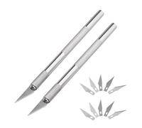 LQIOACU 2 Pièces Ensemble Scalpel, Scalpel de Découpe, Precision Cutter Scalpel avec 10 lames, Couteau pour Loisirs Créatifs, Cutter de précisioncouteau artisanal