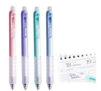 LQIOACU 4 Pièces Stylo effacables, Stylo effacable, Stylo gomme, Effaceur stylo plume, Bleu 0, 5 mm