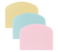 LQIOACU Corne Patisserie Coupe Pate Pain, Antidérapante Plastique sans Bord et Coin Tranchants Souple Racloir Coupe Pate Patisserie, 3 Pièces（Bleu Clair, Rose, Jaune）