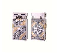LQJYO Briquet mécanique rétro à kérosène Coupe-Vent, allumage latéral, Rechargeable en Carburant, Cadeau for Les pères et Les Maris des Hommes (Hors kérosène)(Silver)