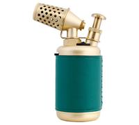 LQJYO Briquet Torche au Butane, Briquet de Table en métal Antique, Jet de Flamme Bleue Coupe-Vent, avec Verrouillage de sécurité, avec perforateur, adapté au Camping aux Bougies(Green)