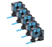 LQNXAVUD 12 mm 5pk Compatible avec la Cartouche de l'imprimante d'étiquette D1 45010 45013 45021 Fonctionne avec Le gestionnaire d'étiquette 150 200 250(Black on Blue)