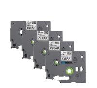 LQNXAVUD TZE-131 Tapis d'étiquette Compatible 12 mm Noir laminé sur Ruban adhésif TZE131 131(TZE-131-4P)