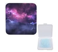 LQPMNK Boîte de rangement portable pour masque - Motif galaxie magique - Léger - Pour masques jetables et en tissu - Design compact et élégant - Violet, Boîte de rangement pour masque, 5.1"x5.1",