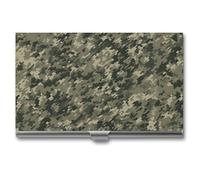 LQPMNK Étui à cartes en métal, motif camouflage militaire en bois professionnel, étui pour cartes de qualité supérieure, porte-cartes léger, style