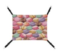 LQPMNK Hamac élégant pour petits animaux de compagnie, aromatisé macaron, biscuits, pâtisseries, lit imprimé petit animal, toile respirante, facile à installer, peu encombrant et portable