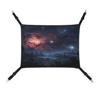 LQPMNK Hamac élégant pour petits animaux de compagnie, imprimé étoiles nocturnes, lit en toile respirante, facile à installer, peu encombrant et portable