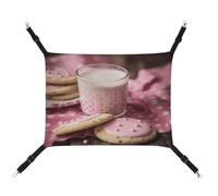 LQPMNK Hamac élégant pour petits animaux de compagnie, imprimé lait chaud et biscuits, lit pour petits animaux, toile respirante, facile à installer, peu encombrant et portable