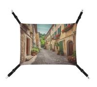 LQPMNK Hamac élégant pour petits animaux de compagnie, lit imprimé rue italienne pour petits animaux, toile respirante, facile à installer, peu encombrant et portable