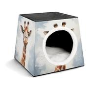 LQPMNK Nid portable pour petits animaux de compagnie, design astucieux imprimé girafe capsule spatiale nid pour animaux de compagnie durable pour la maison et les voyages