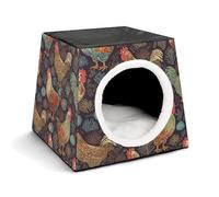 LQPMNK Nid portable pour petits animaux de compagnie, imprimé poulet, motif capsule spatiale, nid pour animal de compagnie, lit durable pour la maison et les voyages