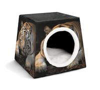 LQPMNK Nid portable pour petits animaux de compagnie, imprimé tigre allongé, capsule spatiale, nid pour animal de compagnie, lit durable pour la maison et les voyages