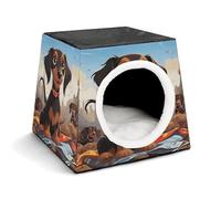 LQPMNK Nid portable pour petits animaux de compagnie, mon teckel imprimé capsule spatiale nid pour animal domestique durable pour la maison et les voyages