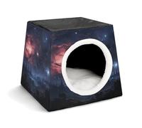 LQPMNK Nid portable pour petits animaux de compagnie, motif capsule spatiale imprimé étoiles nocturnes, nid pour animaux de compagnie, lit durable pour la maison et les voyages