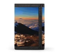 LQPMNK Portefeuille à trois volets, portefeuille Mauna Kea Summit Sunset imprimé avec plusieurs fentes portefeuille élégant portefeuille de voyage portefeuille multi-poches, style, taille unique,