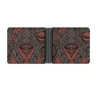 LQPMNK Portefeuille en cuir PU, style horreur avec plusieurs emplacements, portefeuille élégant pour affaires, portefeuille de voyage, portefeuille, style, taille unique, minimaliste, Style :, Taille