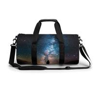 LQPMNK Sac de fitness, homme regardant vers le haut, imprimé nuit, sac de gym, sac de sport, voyage, fitness, sac de sport essentiel, sac de gym avec compartiment à chaussures, 45 cm/22,9 cm/22,9 cm,
