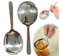 LQQDREX Écumoire en acier inoxydable avec trou, grandes cuillères de service avec trous de drainage, passoire de bar, cuillère à cocktail pour la maison ou le bar commercial