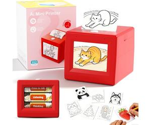 Lqqyee Stickerbox Mini machine à autocollants AI, boîte d'autocollants pour enfants, imprimante d'autocollants portables à activation vocale, imprimante thermique IA sans encre pour loisirs créatifs