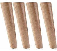 LQRCTRY Lot de 4 pieds de meubles de rechange épais, inclinés, coniques, avec plaques de montage, vis, pour pieds de commode, buffet, chaise circulaire (50 cm)