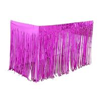 LQRCTRY Nappe plissée, Metallic Foil Tassel Party Table Skirt Multicolor 74 x 274 cm(Purple,2Pcs)