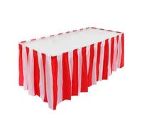 LQRCTRY Nappe plissée, Party Table Skirt Multicolor(Red White)