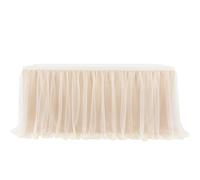 LQRCTRY Nappe plissée, Party Table Skirt Tulle Nylon Multicolor Multiple Sizes(Champagne,4FT 1.22x0.77m)