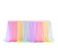 LQRCTRY Nappe plissée, Party Table Skirt Tulle Nylon Multicolor Multiple Sizes(Multicolour,4FT 1.22x0.77m)