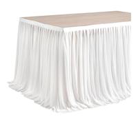 LQRCTRY Nappe plissée, Party Table Skirt White 6ft 72x30 inches