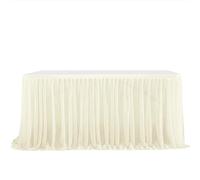LQRCTRY Nappe plissée, Party Table Skirts Multicolor Multiple Sizes(Milky White,12FT L4.26mXH0.75m)