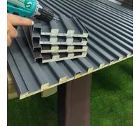 LQRCTRY Panneaux de toiture, Toitures ondulées Toutes Saisons, Panneaux de Couverture for pergolas et garages(Brown,1.4m/4.6ft)