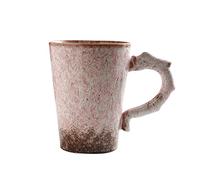 LQRCTRY Tasse en céramique, Grande tasse à café en céramique de 360 ml avec poignée en forme de dragon, tasse à thé vintage, tasses à café au lait, tasses à thé(Pink)