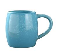 LQRCTRY Tasse en céramique, Grande tasse à thé émaillée vintage Star Points de 600 ml, tasses à café, tasses à bière au lait, bleues(Light Blue)