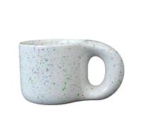 LQRCTRY Tasse en céramique, Tasse à café en céramique de 270 ml avec poignée en forme d'oreille, tasse à thé vintage à points colorés, tasses à latte, tasses à thé