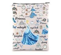 LQRI Housse de livre de princesse Cendrillon avec fermeture éclair - Couverture de livre de contes de fées - Cadeau idéal pour les amateurs de dessins animés