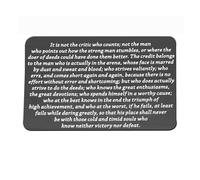 LQRI Man Arena Carte portefeuille avec citation « It Is Not Critic Who Count » - Carte de motivation avec mots de sagesse - Cadeau pour homme (noir)