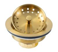 LQS Évier de Cuisine en Acier Inoxydable 304 avec Filtre d'évier Amovible et Bouchon de 8,9 cm, doré