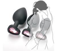 LQSSA α ρ Beautiful Dreams Bloom, Soft Romance - Outil en Silicone avec des Pierres Précieuses Violet Clair Au Bas De 3 Cœurs