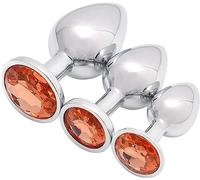 LQSSA α ρ Couleurs Accrocheuses Et Goût Unique ! Ensemble De 3 Jouets en Métal en Acier Inoxydable avec Pierres Précieuses Orange, Cadeaux pour Hommes Et Femmes