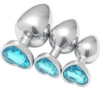 LQSSA α ρ des Jouets en Métal en Acier Inoxydable Bleu Clair Trempés Et Rafraîchissants, avec Une Pierre Précieuse Bleu Clair Au Fond, Rencontrez Un Bijou Romantique !