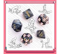 LQSSA ̣ σ 5 Dés Noirs, Jouets De Déroulement, Fêtes, Accessoires De Jeu De Réunions De Jouets De Famille, Humoristiques, Cadeaux pour Hommes Femmes