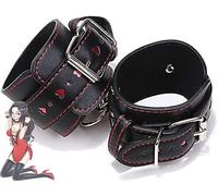 LQSSA Bordure Rouge avec Glamour Noir, Bracelet en Cuir Noir pour Un Style Tendance ̣ σ α